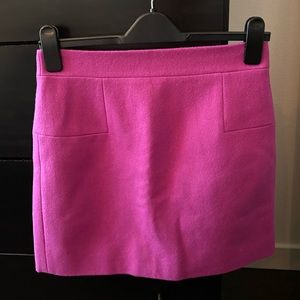J. Crew Fuchsia Wool Mini Skirt